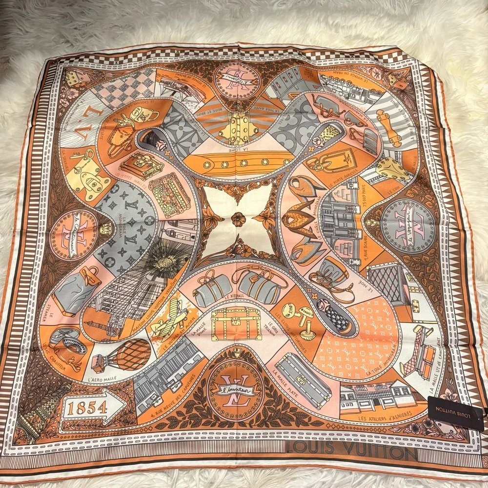 LOUIS VUlTTON luxury vibes 35x35 custom made design scarf ‼️LAST INE LEFT